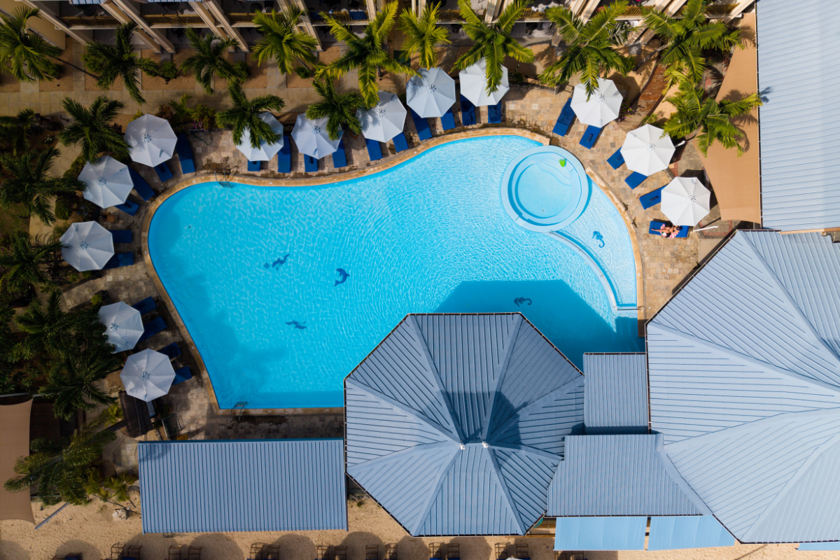 Aerial View Pool pearle Beach
